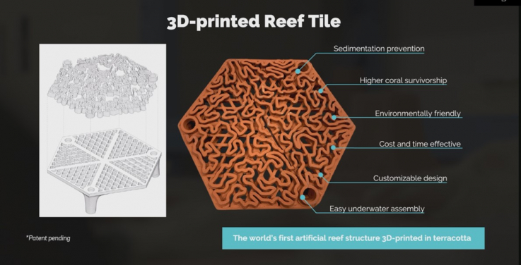 Gold Medal: 3D Printed Reef Tile